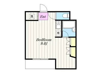 ヒルクレストアツギ(ワンルーム/1階)の間取り写真