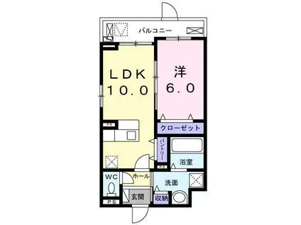 フロレゾン(1LDK/1階)の間取り写真
