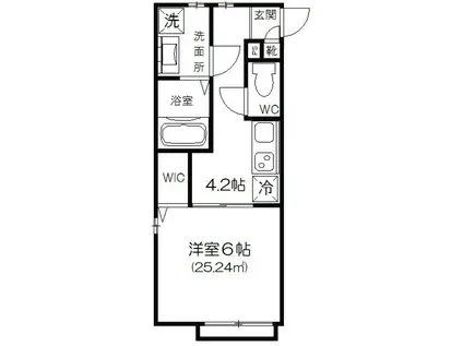 グレースメゾン(1K/2階)の間取り写真