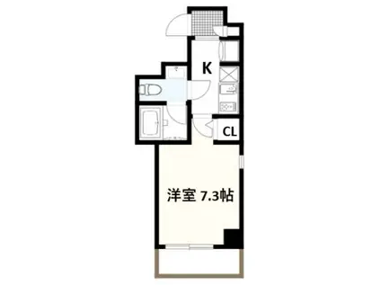 ゴッサムアール(1K/4階)の間取り写真