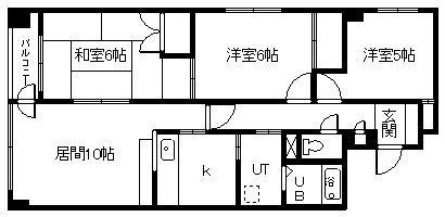 ベルエアーパレス滝川(3LDK/2階)の間取り写真