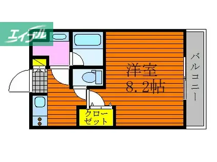 CASA GRANDE学南町(1K/4階)の間取り写真