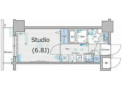 グランド・ガーラ新宿(1K/3階)の間取り写真