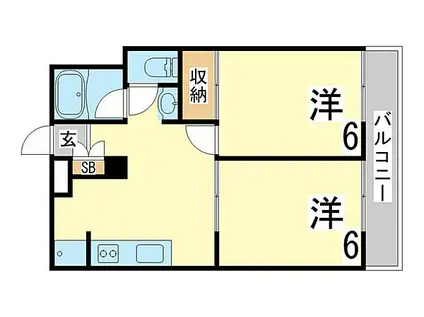 正木グリーンハイツ(2DK/1階)の間取り写真