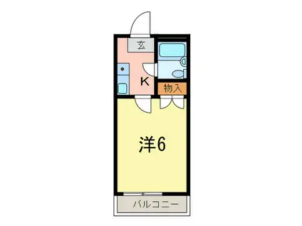 オーセント本山(1K/2階)の間取り写真