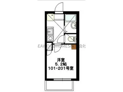 リーヴェルポート横浜金沢(1K/1階)の間取り写真