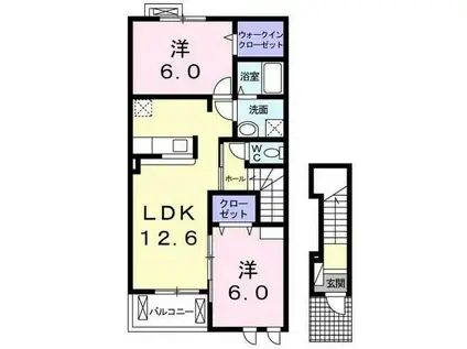 サンリットガーデン(2LDK/2階)の間取り写真