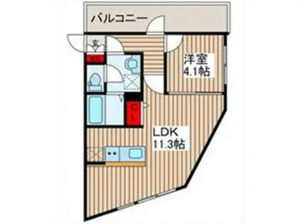 上石神井3丁目マンション(1LDK/4階)の間取り写真
