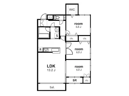 メゾン・ミニヨン(3LDK/2階)の間取り写真
