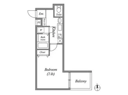 レジデンス名古屋千代田(1K/8階)の間取り写真