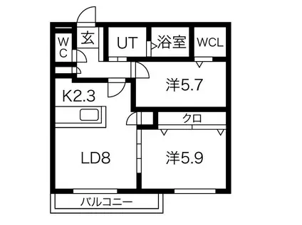 FIRST CLASS 南円山(2LDK/2階)の間取り写真