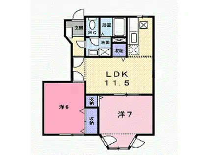 エクセル・エル(2LDK/1階)の間取り写真