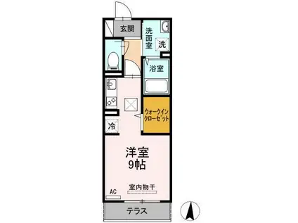 D-ROOM船町(ワンルーム/2階)の間取り写真