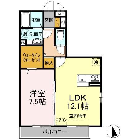 メゾンシャルマン(1LDK/3階)の間取り写真