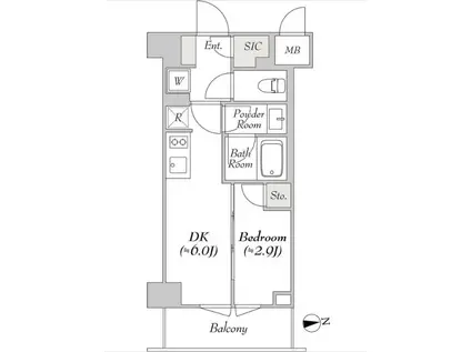 ミリアレジデンス両国(1DK/12階)の間取り写真