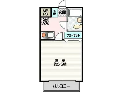 クリオ六浦弐番館(ワンルーム/2階)の間取り写真