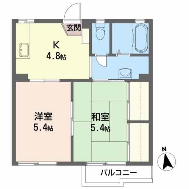 ミヤコレジデンス(2K/2階)の間取り写真