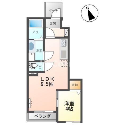 ルナ・ピエーナ(1LDK/1階)の間取り写真
