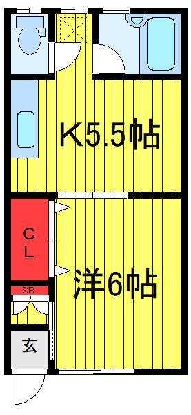 メゾンMIKI(1K/2階)の間取り写真