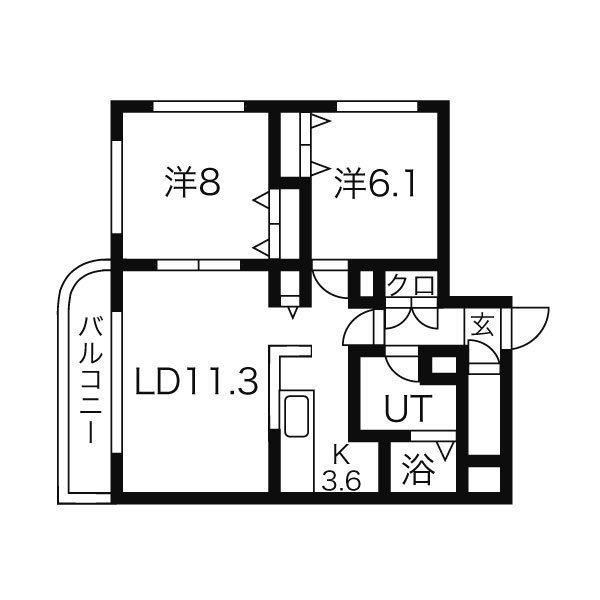 エスペランサ(2LDK/4階)の間取り写真