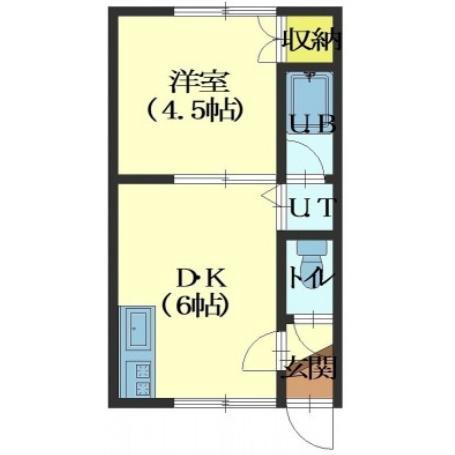 コミュニティ大縄(1DK/2階)の間取り写真