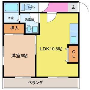 コーポゾンネ(1LDK/3階)の間取り写真