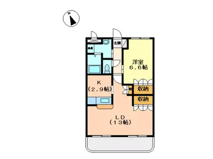 SUN COURT ITAYA(1LDK/2階)の間取り写真