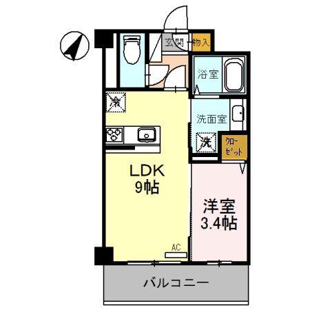 グランアネシス金澤(1LDK/2階)の間取り写真