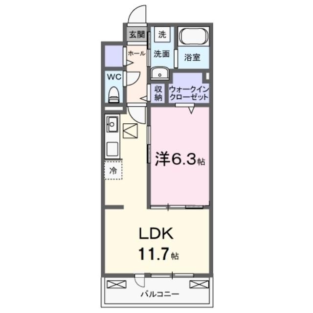 プルミエ シェン(1LDK/1階)の間取り写真