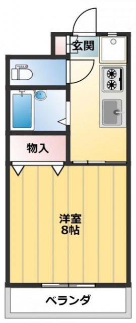 サンエムガーデン(1K/4階)の間取り写真