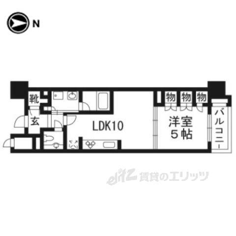 ザ・京都レジデンス四条河原町(1LDK/6階)の間取り写真