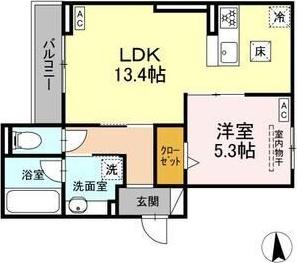 ラパーチェ(1LDK/2階)の間取り写真