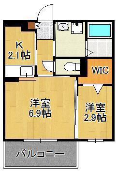 ERIOS COURT KII(2K/2階)の間取り写真
