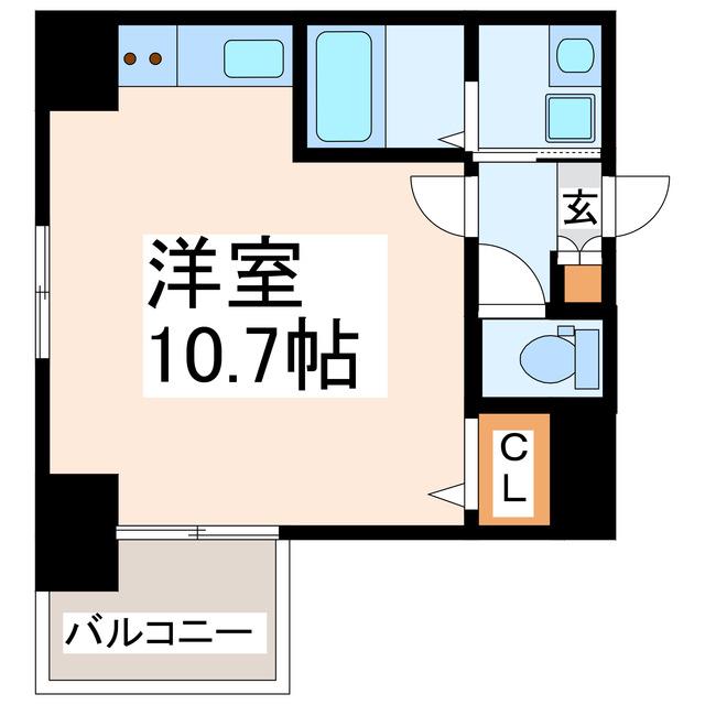 ハッピーマンション渡鹿(ワンルーム/3階)の間取り写真