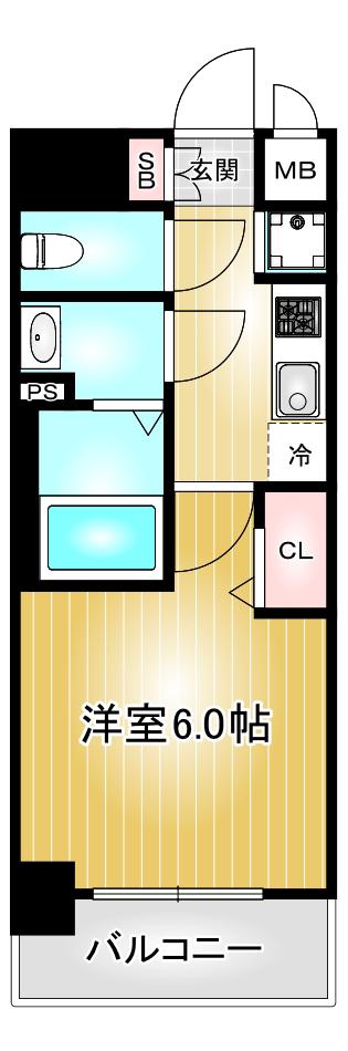 プレサンス丸の内アドブル(1K/15階)の間取り写真