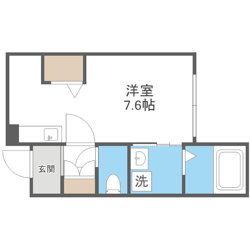 COFFRET東札幌23(ワンルーム/4階)の間取り写真