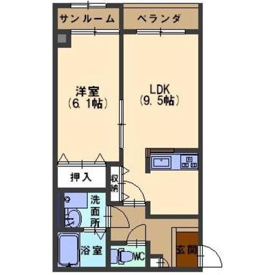 COCO HOUSE(1LDK/1階)の間取り写真