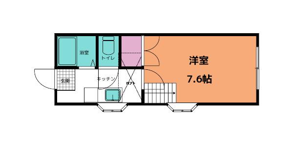 エムケーキャッスル(1K/2階)の間取り写真