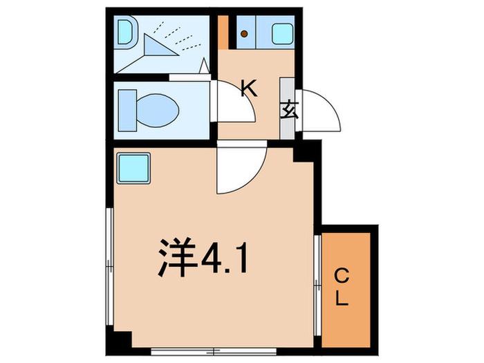 中延マンション(1K/3階)の間取り写真