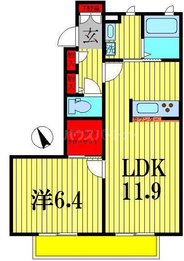 ミノール(1LDK/1階)の間取り写真