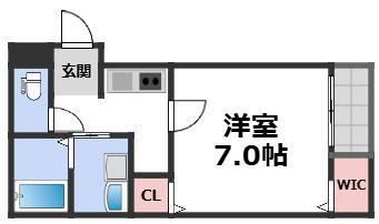 ヴェルメゾン加美東(1K/2階)の間取り写真