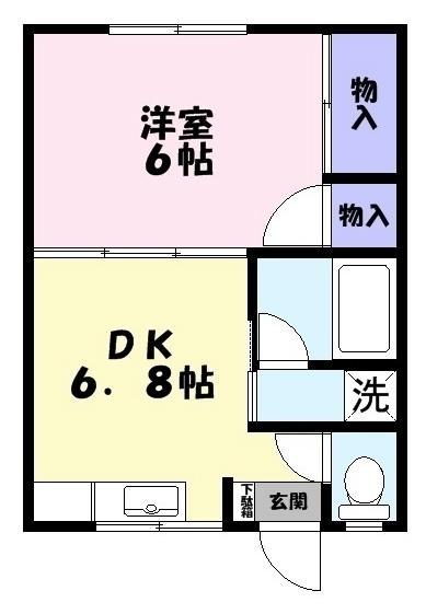 クリーンハイツ(1DK/2階)の間取り写真