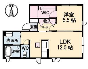 ドゥ・カショー エプ(1LDK/1階)の間取り写真