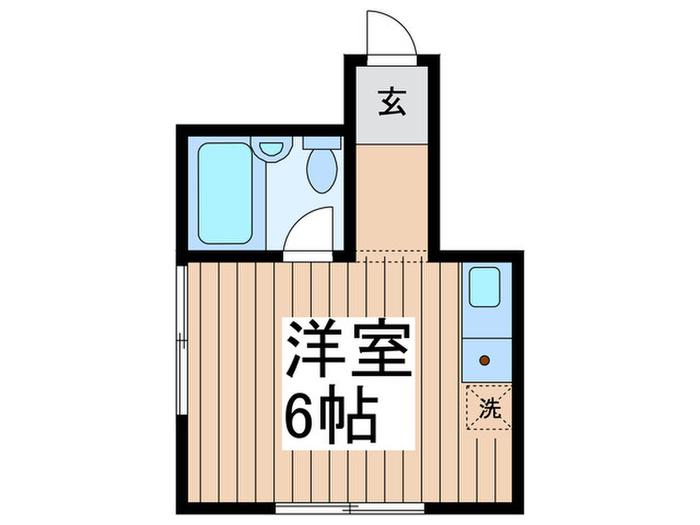 ケントピア中山(ワンルーム/1階)の間取り写真