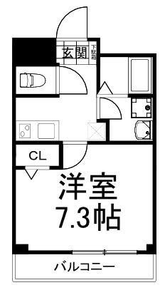 ラフォーレ香里西(1K/3階)の間取り写真