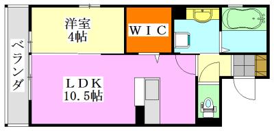 サンガーデン(1LDK/3階)の間取り写真