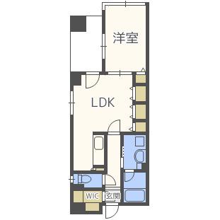 ノステルコート夕陽丘(1LDK/8階)の間取り写真