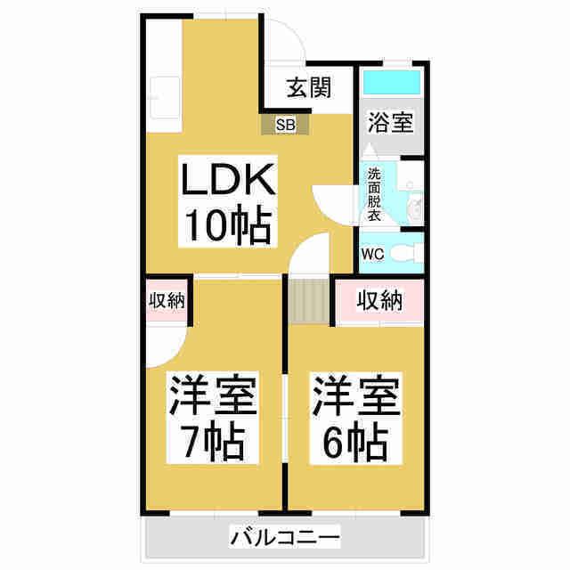 ホワイトパレス(2LDK/1階)の間取り写真