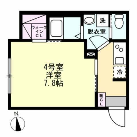 ベイルーム本厚木旭町(1K/1階)の間取り写真