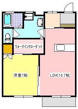 メゾン大栄A(1LDK/2階)の間取り写真